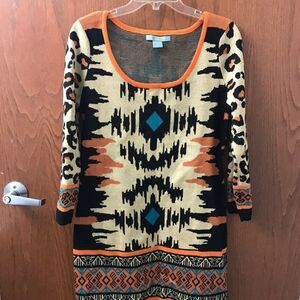 Flying Tomato Black and Orange Long Sleeve Dress